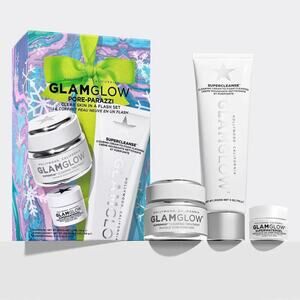 Glam Glow Pore Parazzi Clear Skin In a Flash Set Mask Cleanser $97 MSRP 3 In 1